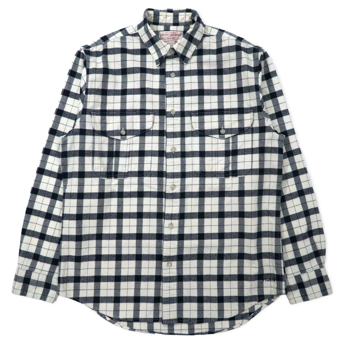 FILSON GARMENT フランネルシャツ M ホワイト チェック コットン スリランカ製