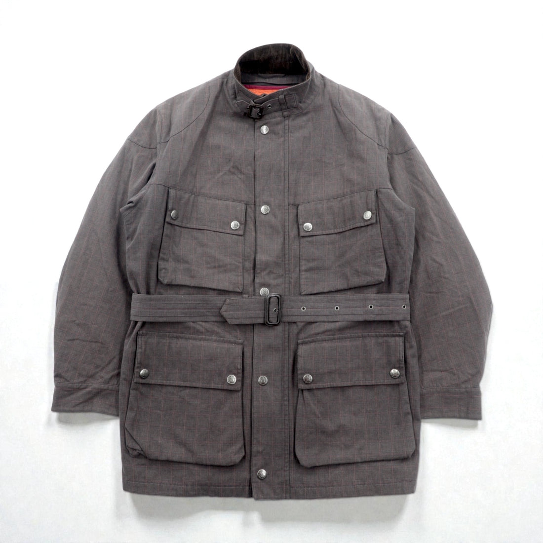 THE SCOTCH HOUSE 中綿 サファリジャケット XL ベルト付き ライナー着脱 スタンドカラー 4ポケット