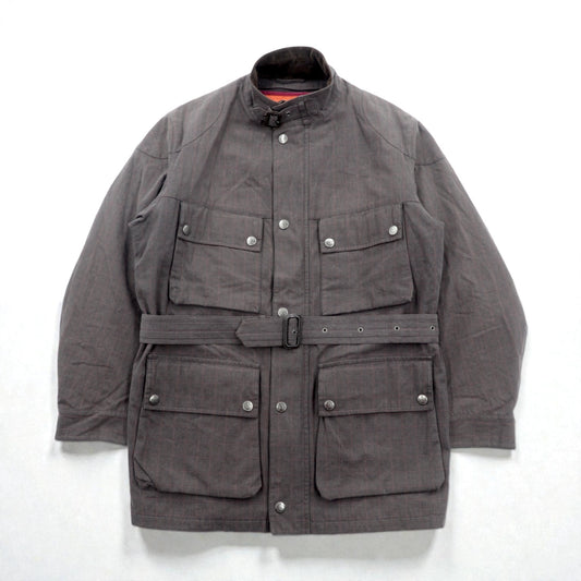 THE SCOTCH HOUSE 中綿 サファリジャケット XL ベルト付き ライナー着脱 スタンドカラー 4ポケット