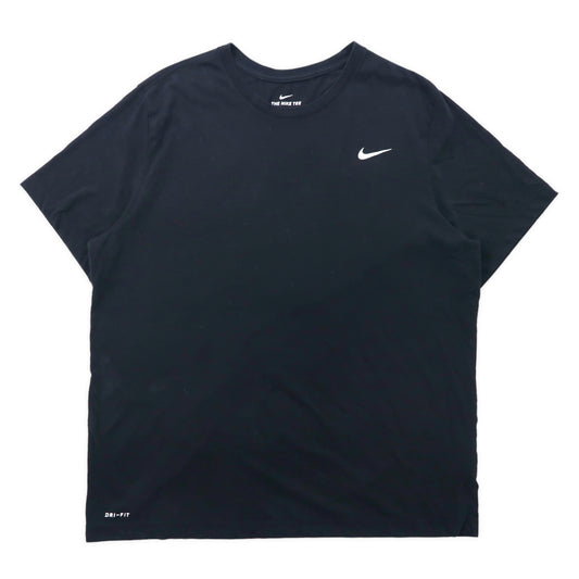 日本然リトテ-古着オンライン-NIKE ワンポイントロゴTシャツ XXL ブラック コットン DRI-FIT ビッグサイズ-