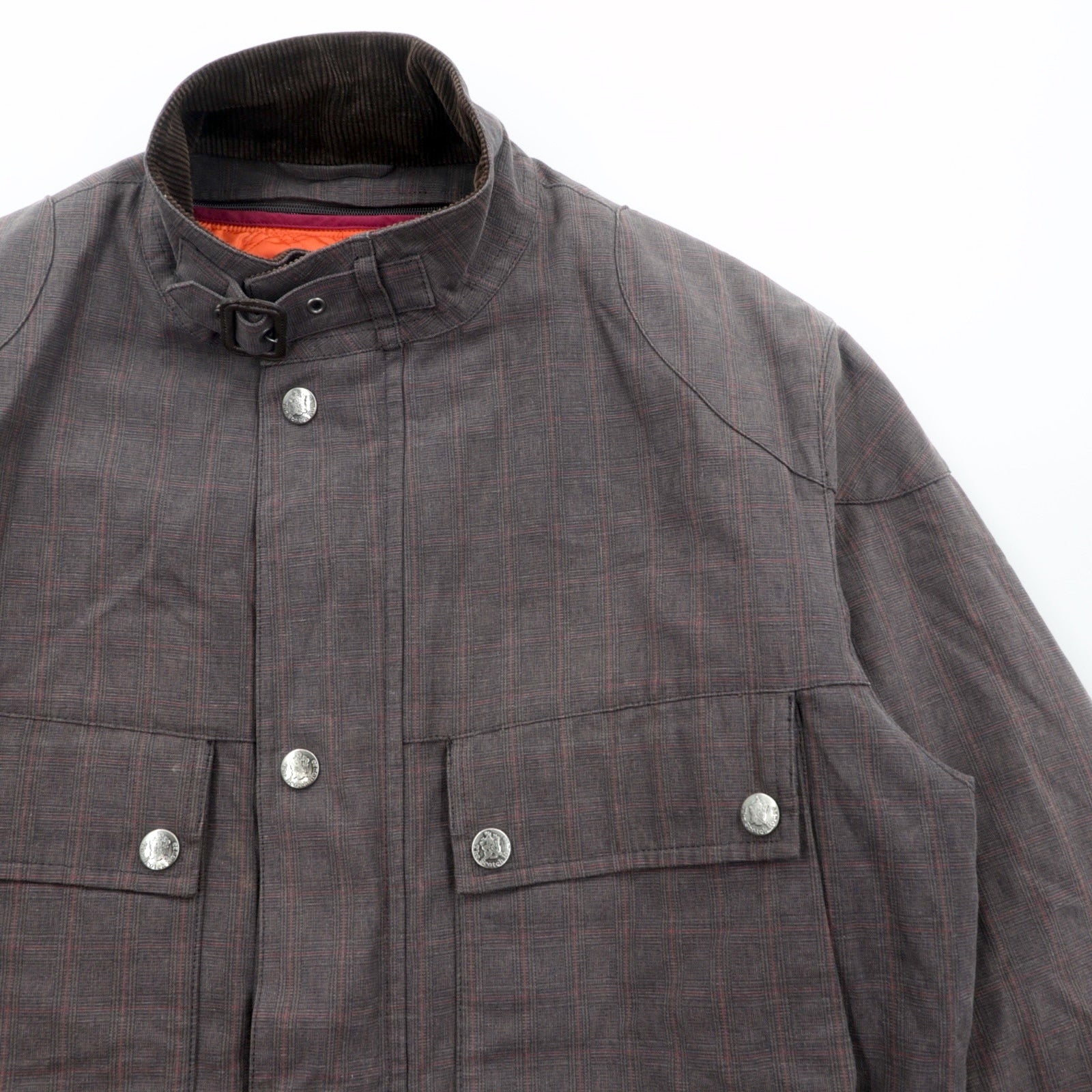 THE SCOTCH HOUSE 中綿 サファリジャケット XL ベルト付き ライナー着脱 スタンドカラー 4ポケット