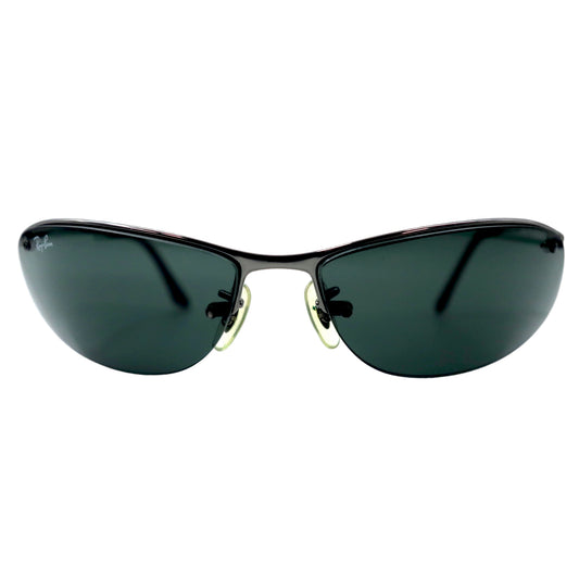 日本然リトテ-古着オンライン-Ray-Ban サングラス ハーフリム シルバー RB3179 TOP BAR 004/71 63⬜︎15 イタリア製-Ray-Ban Sunglasses Half Rim Silver RB3179 TOP BAR 004/71 63⬜︎15 Italian Made