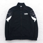 PUMA Track Jacket Jersey L Black Cotton Rebel Camo Full-Zip 587058-01