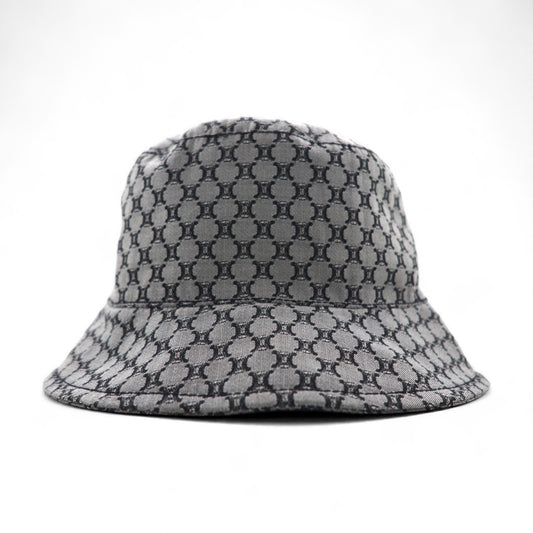 CELINE マカダム モノグラム 総柄 バケットハット L グレー イタリア製