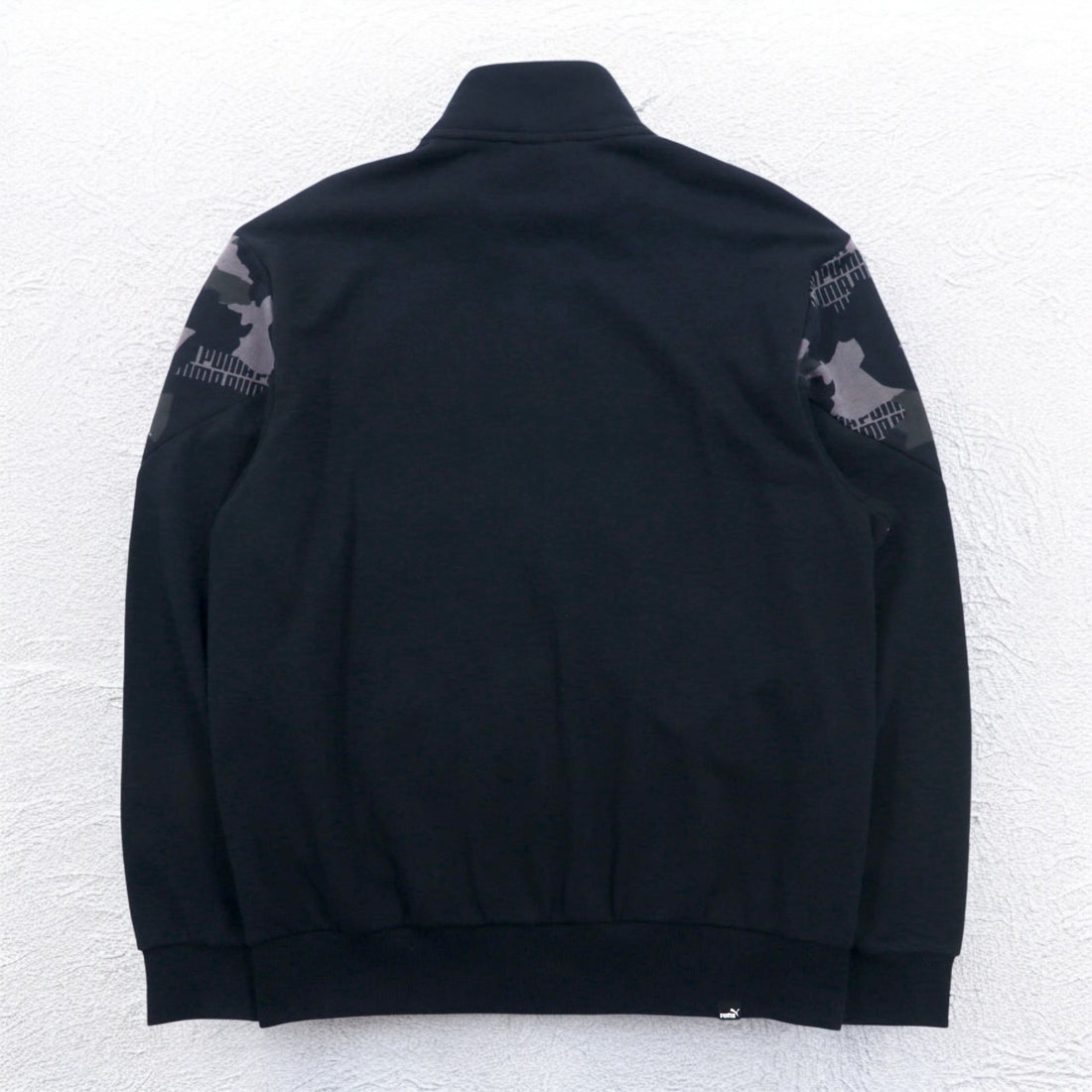 PUMA Track Jacket Jersey L Black Cotton Rebel Camo Full-Zip 587058-01
