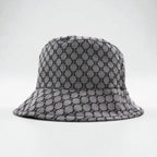 CELINE Macadam Monogram Bucket Hat, Size L, Gray, Made in Italy