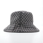 CELINE Macadam Monogram Bucket Hat, Size L, Gray, Made in Italy