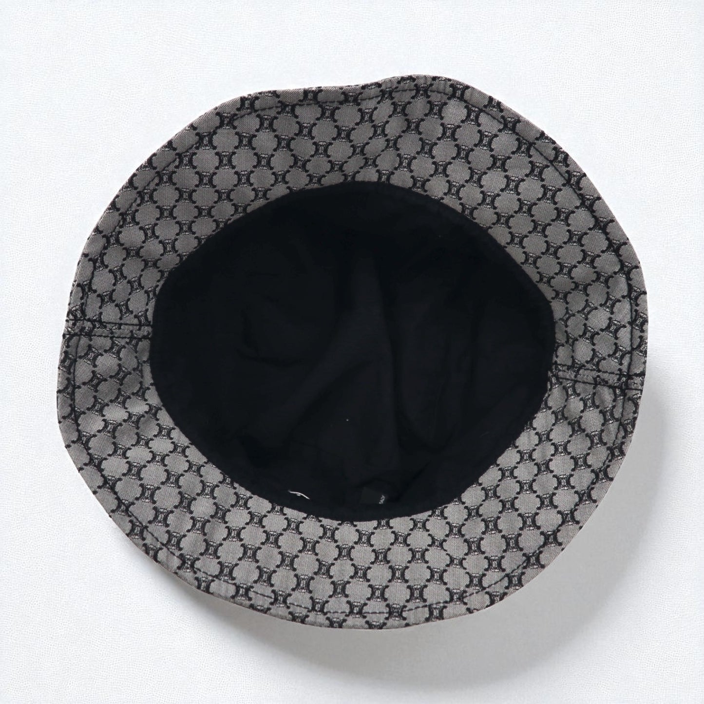CELINE マカダム モノグラム 総柄 バケットハット L グレー イタリア製