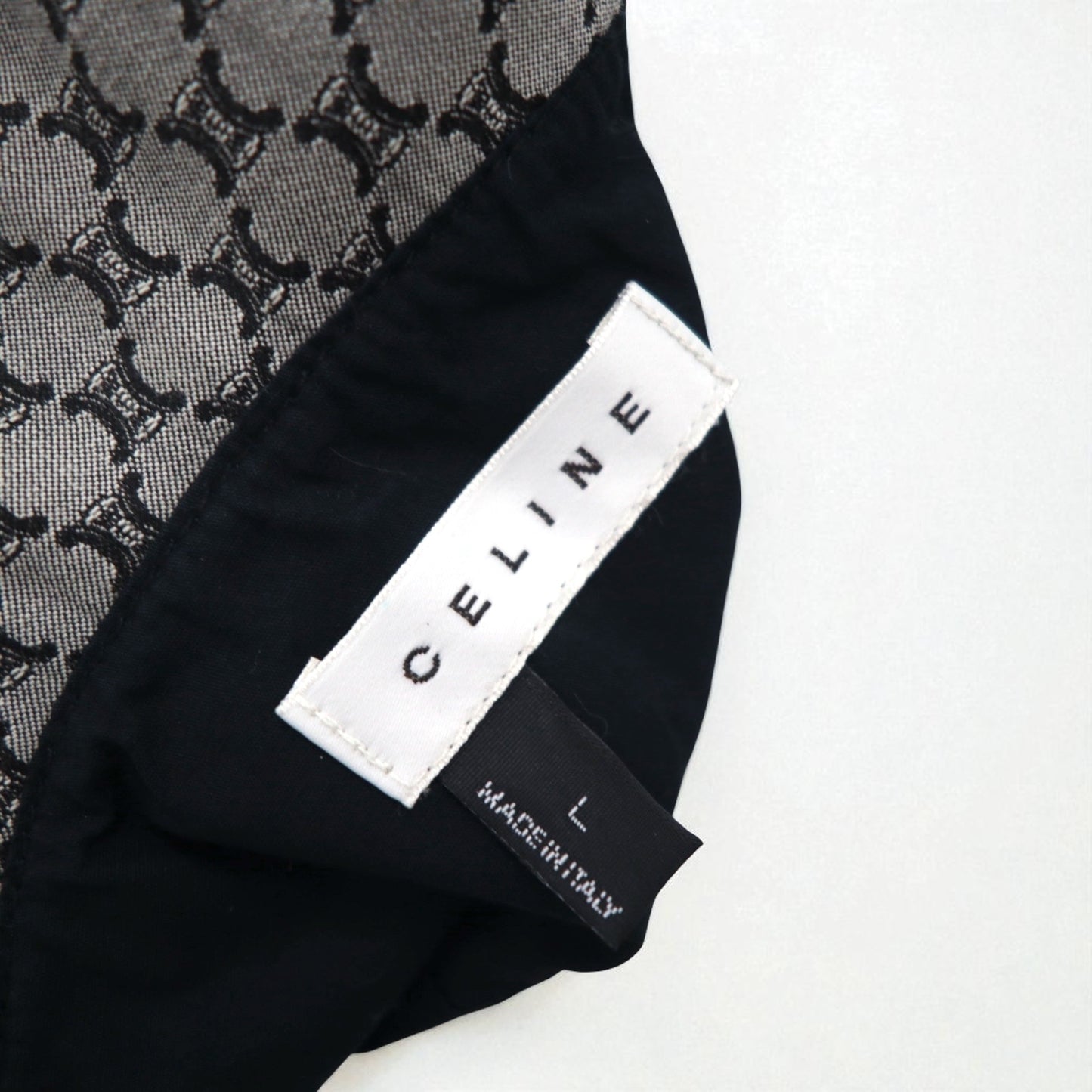 CELINE マカダム モノグラム 総柄 バケットハット L グレー イタリア製