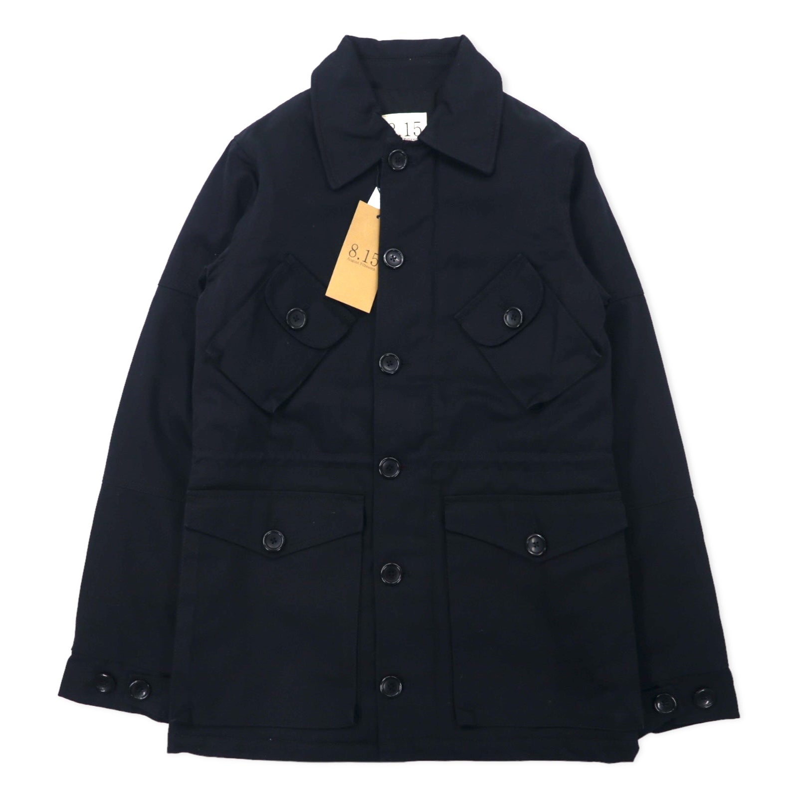 日本然リトテ-古着オンライン-8.15 AUGUST FIFTEENTH USA製 アーミージャケット S ブラック コットン ボアライナー ドローコード ARMY JACKET 4095A21902 未使用品-8.15 AUGUST FIFTEENTH USA Made Army Jacket S Black Cotton BOA Liner Drawcord ARMY JACKET 4095A21902 Unused