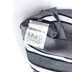 BURBERRY LONDON Striped Polo Shirt L Grey Cotton Logo Embroidery BBV98-508-09 Made in Japan