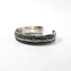 Vintage Sterling Silver Bracelet バングル カフ ブレスレット シルバー 編み込み イントレチャート メッシュ