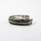 Vintage Sterling Silver Bracelet バングル カフ ブレスレット シルバー 編み込み イントレチャート メッシュ