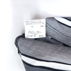 BURBERRY LONDON Striped Polo Shirt L Grey Cotton Logo Embroidery BBV98-508-09 Made in Japan