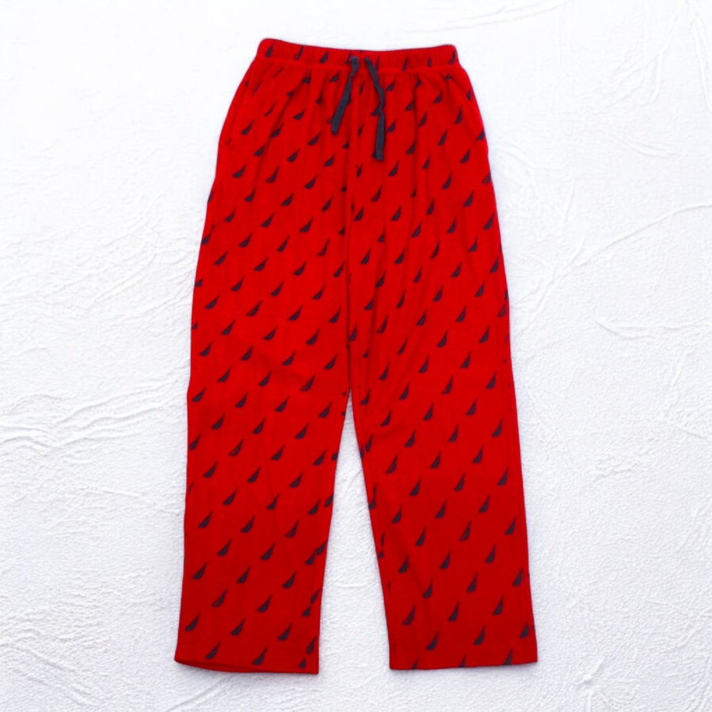 NAUTICA Pajama Pants Easy Pants M Red Micro Fleece All-over Pattern SLEEPWEAR