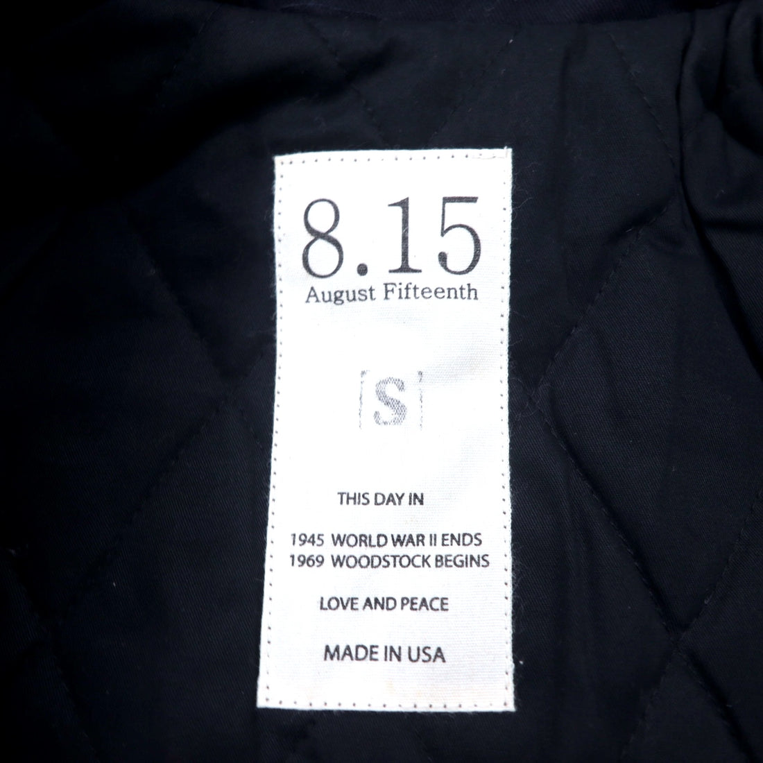 8.15 AUGUST FIFTEENTH USA made army jacket S size black cotton boa liner drawcord ARMY JACKET 4095A21902 unused item