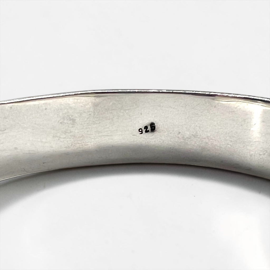 Vintage Sterling Silver Bracelet バングル カフ ブレスレット シルバー 編み込み イントレチャート メッシュ