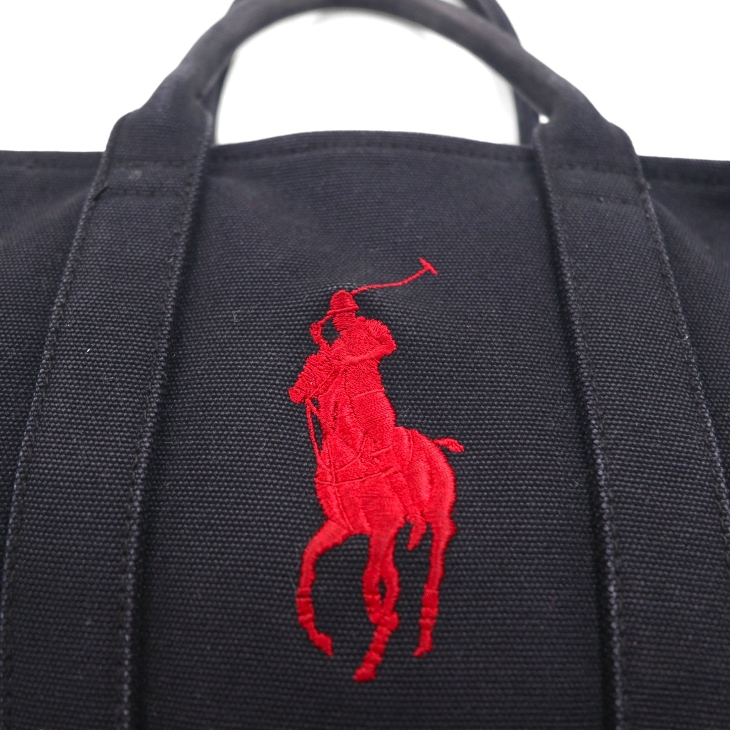 Ralph Lauren ビッグポニー 刺繍 キャンバス トートバッグ ブラック コットン