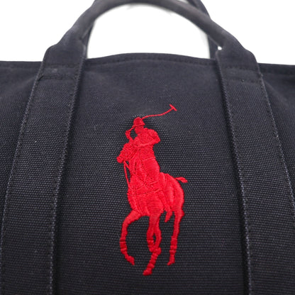 Ralph Lauren ビッグポニー 刺繍 キャンバス トートバッグ ブラック コットン