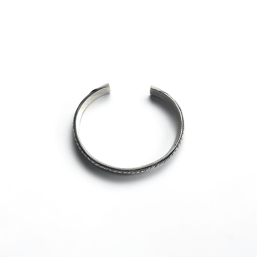 Vintage Sterling Silver Bracelet バングル カフ ブレスレット シルバー 編み込み イントレチャート メッシュ
