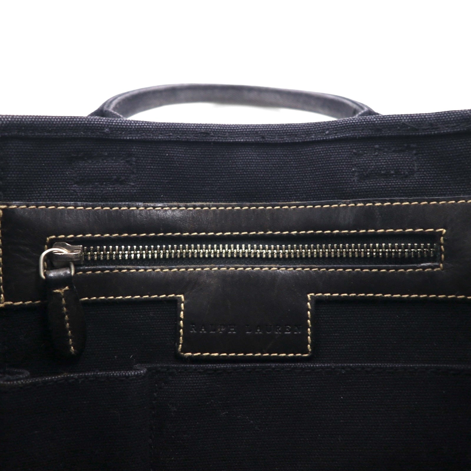 Ralph Lauren Big Pony Embroidered Canvas Tote Bag in Black Cotton