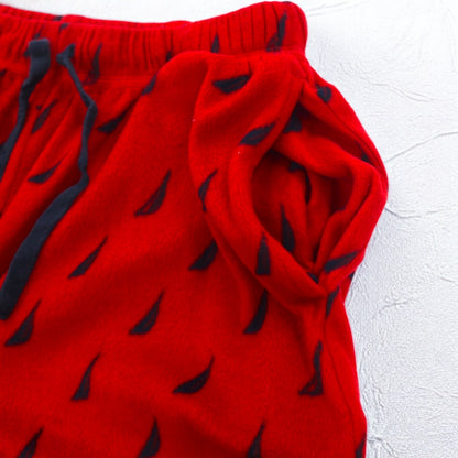 NAUTICA パジャマパンツ イージーパンツ M レッド マイクロフリース 総柄 SLEEPWEAR