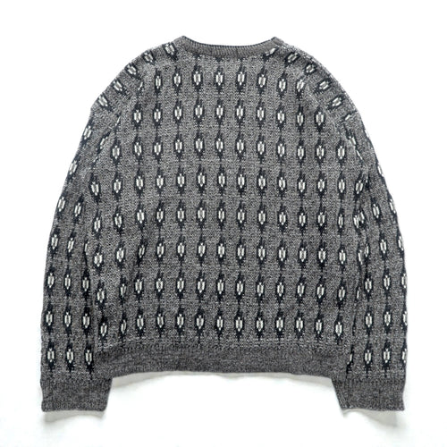 90s USA Vintage Jacquard Knit DAVID TAYLOR 総柄 ジャガード ニット セーター XL グレー 90年代 USA製