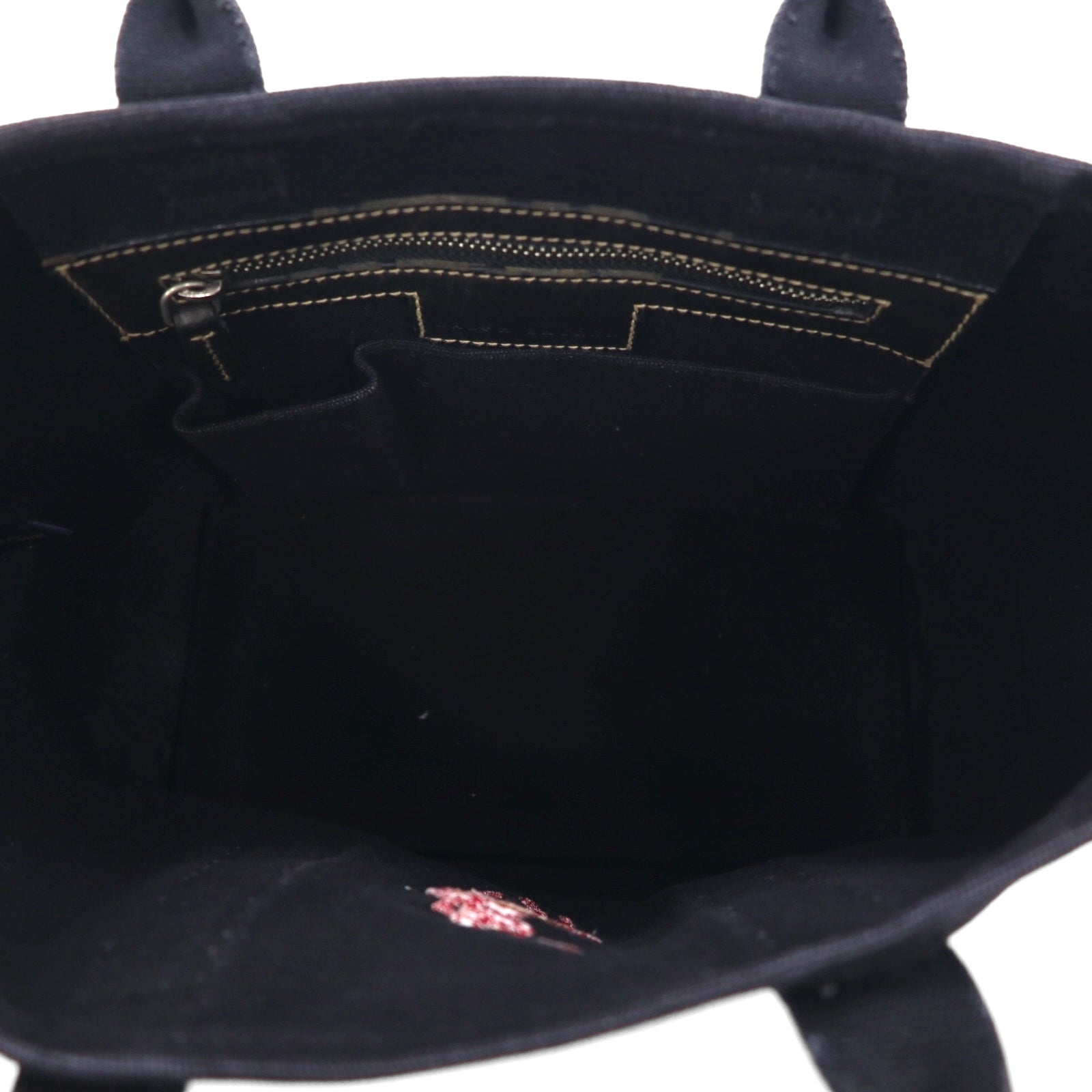 Ralph Lauren Big Pony Embroidered Canvas Tote Bag in Black Cotton