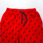 NAUTICA Pajama Pants Easy Pants M Red Micro Fleece All-over Pattern SLEEPWEAR