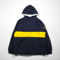 90s USA Vintage Anorak Parka CHARLES RIVER ハーフジップ アノラックパーカー ナイロンジャケット L ネイビー IDEALジップ