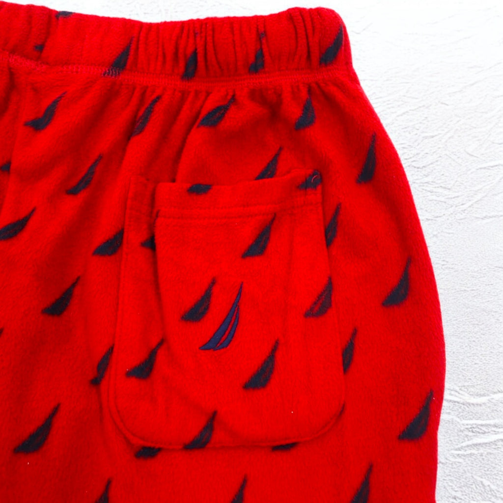 NAUTICA Pajama Pants Easy Pants M Red Micro Fleece All-over Pattern SLEEPWEAR