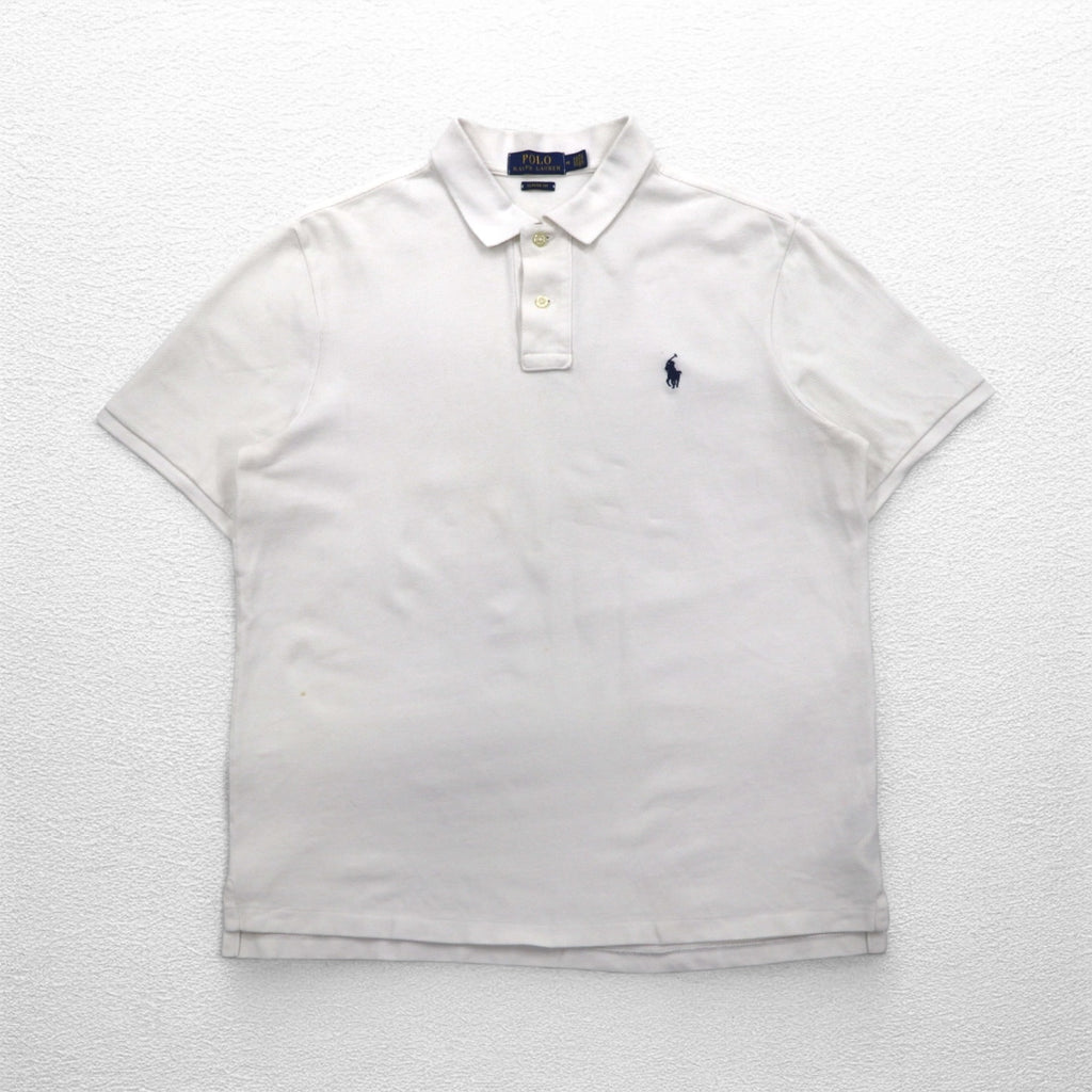 POLO RALPH LAUREN CLASSIC FIT Polo Shirt M White Pique Small Pony Embroidery