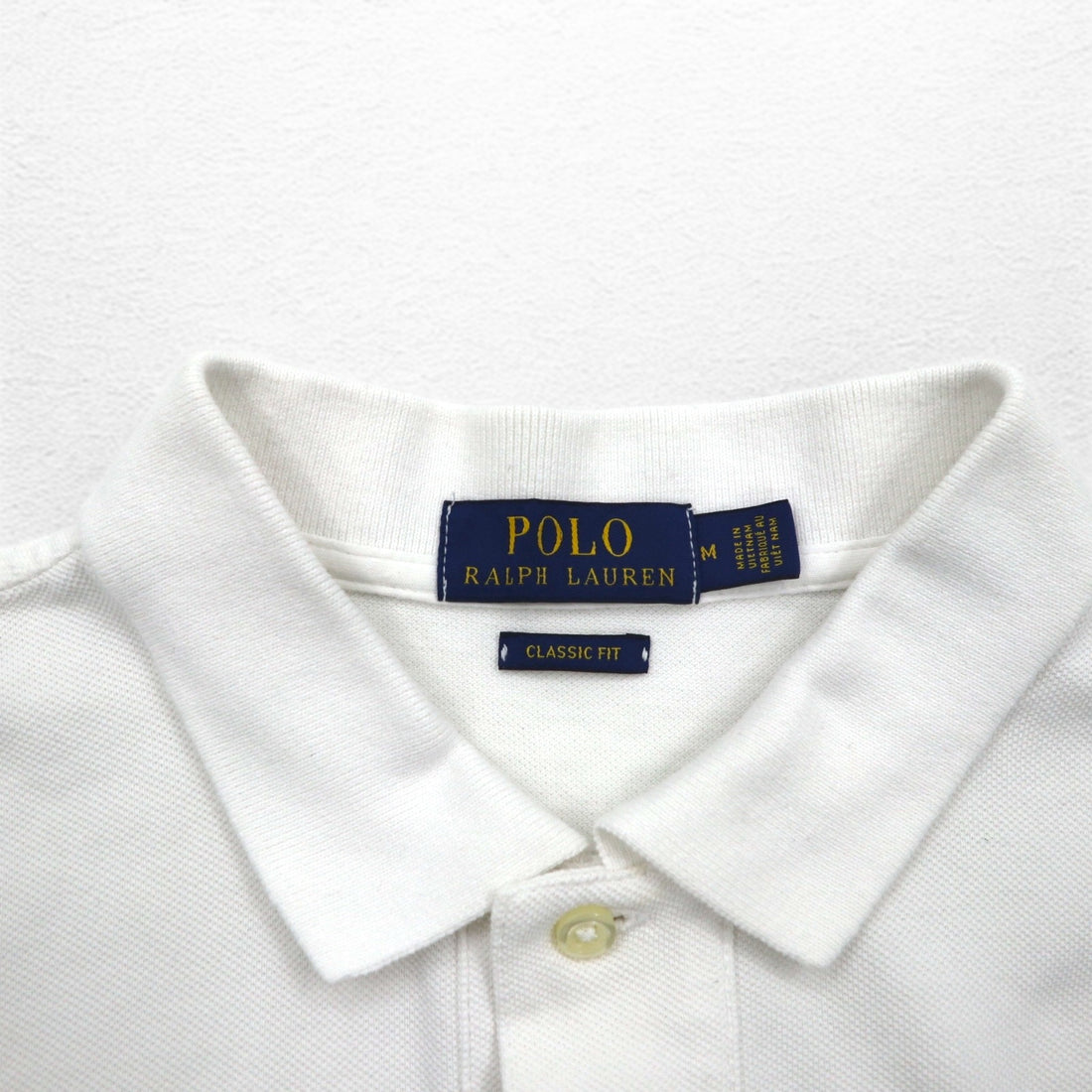 POLO RALPH LAUREN CLASSIC FIT Polo Shirt M White Pique Small Pony Embroidery