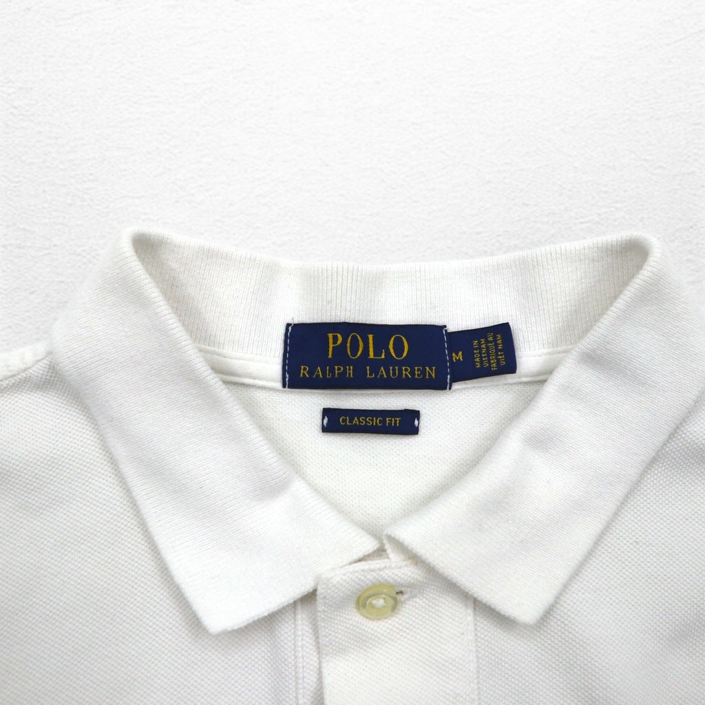 POLO RALPH LAUREN CLASSIC FIT Polo Shirt M White Pique Small Pony Embroidery