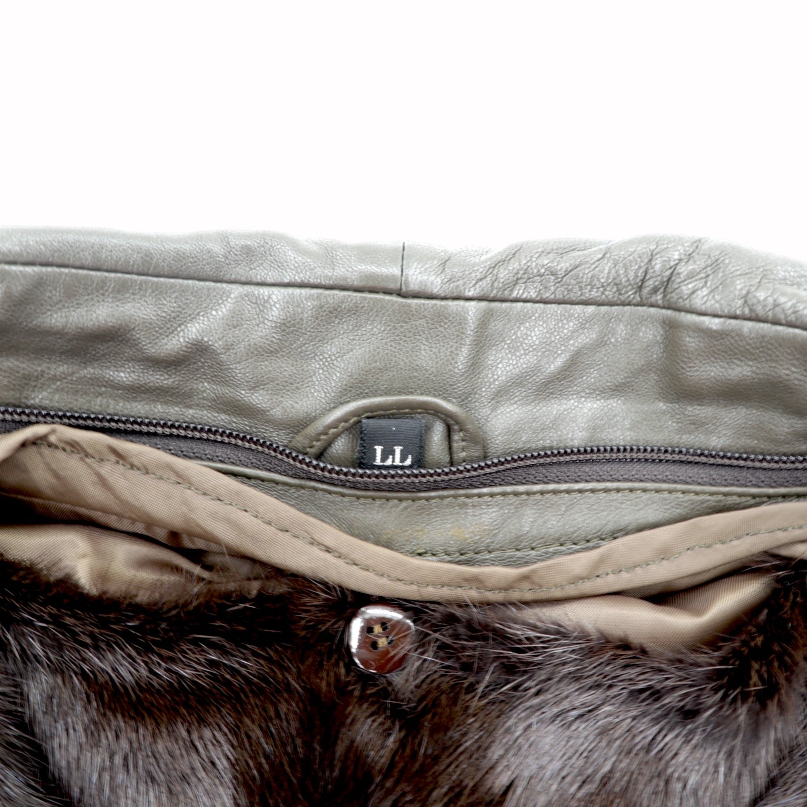 90s Vintage ダブルブレスト ギャングコート ラムレザージャケット  XL ライナー ファー着脱式