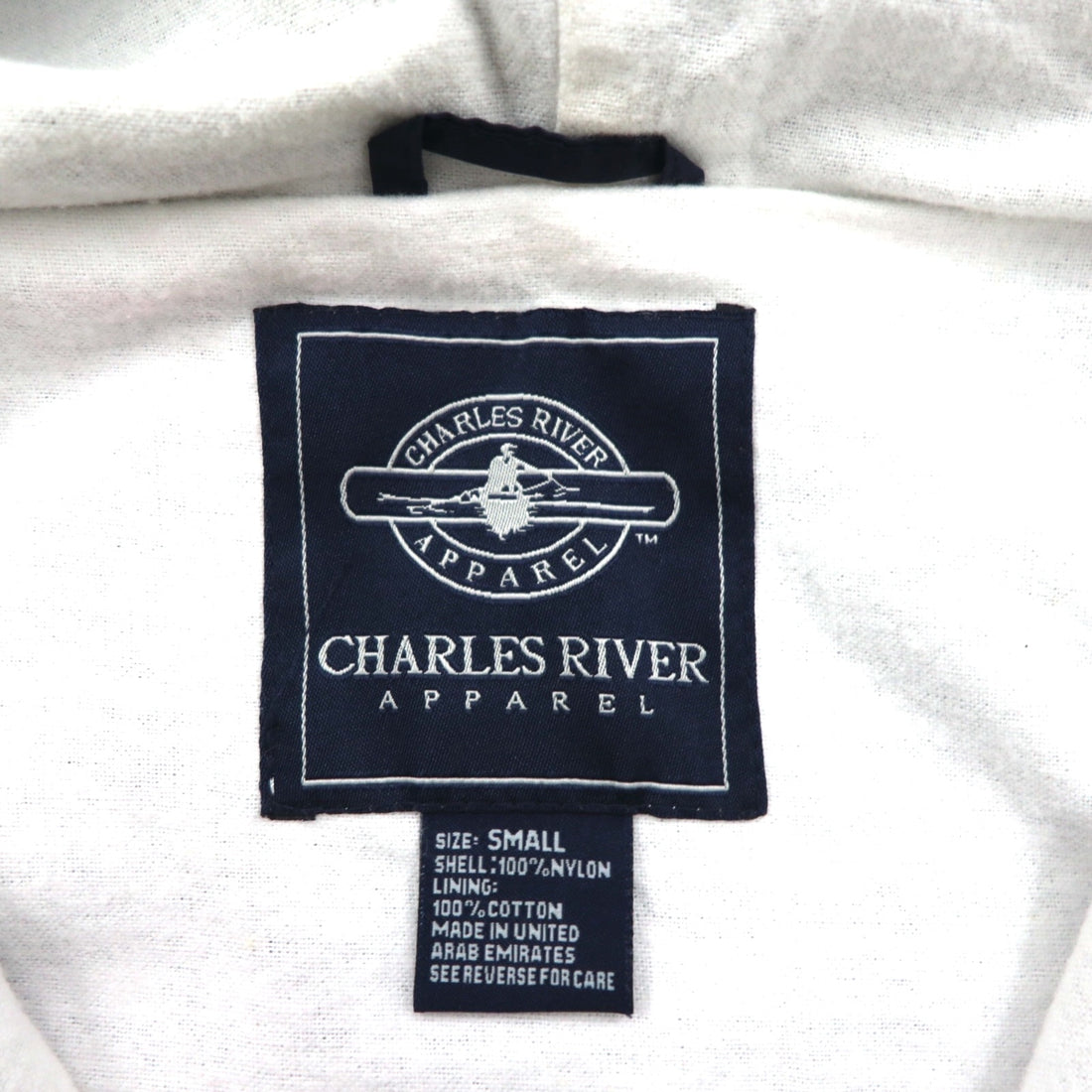 90s USA Vintage Anorak Parka CHARLES RIVER ハーフジップ アノラックパーカー ナイロンジャケット L ネイビー IDEALジップ