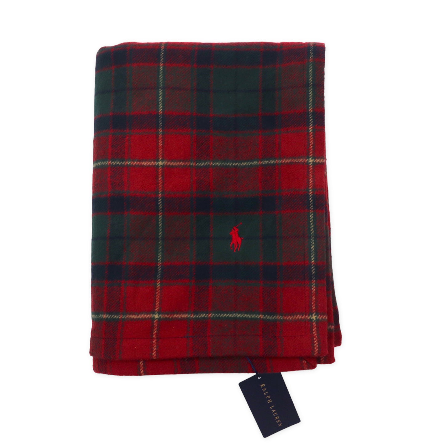 RALPH LAUREN Cambridge Half Cotton Blanket Knee Red CHECKED Small 