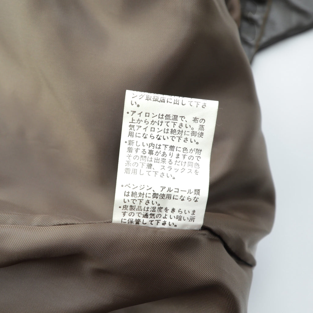 90s Vintage ダブルブレスト ギャングコート ラムレザージャケット  XL ライナー ファー着脱式