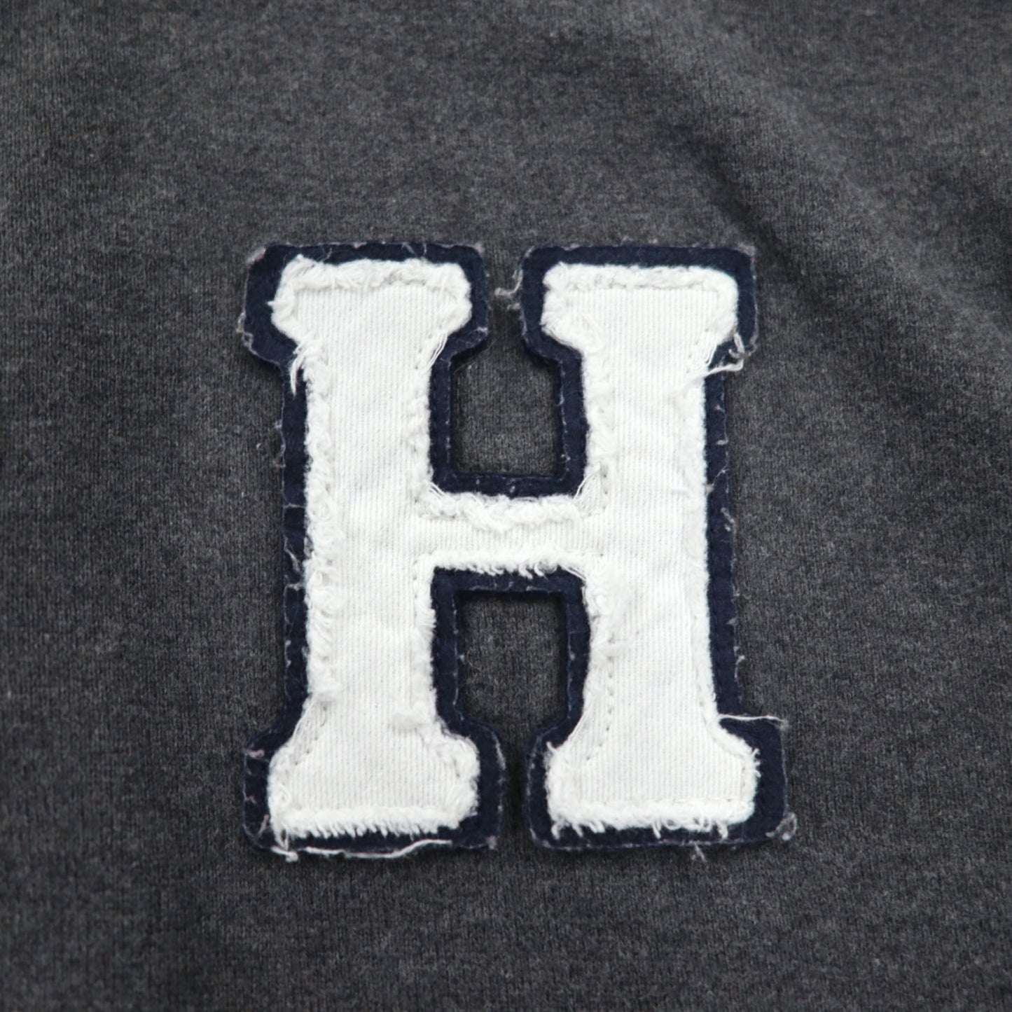 TOMMY HILFIGER 90年代 ラガーシャツ L グレー ネイビー コットン ロゴワッペン