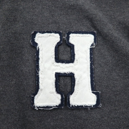 TOMMY HILFIGER 90年代 ラガーシャツ L グレー ネイビー コットン ロゴワッペン