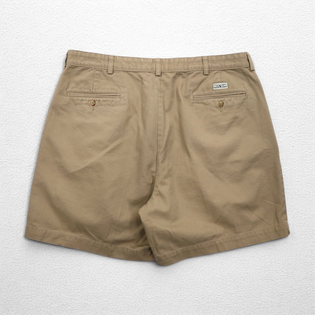 POLO RALPH LAUREN 90年代 ポロチノ 2タック ショートパンツ XL ベージュ メキシコ製