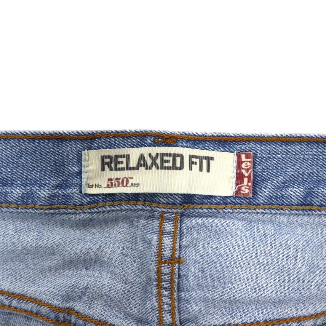 Levi's 00s 550 Relaxed Fit Tapered Denim Pants Size 32 Blue Ice Wash Cotton Zipper Fly USA Line 550-4834 Made in Lesotho