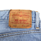 Levi's 00s 550 Relaxed Fit Tapered Denim Pants Size 32 Blue Ice Wash Cotton Zipper Fly USA Line 550-4834 Made in Lesotho