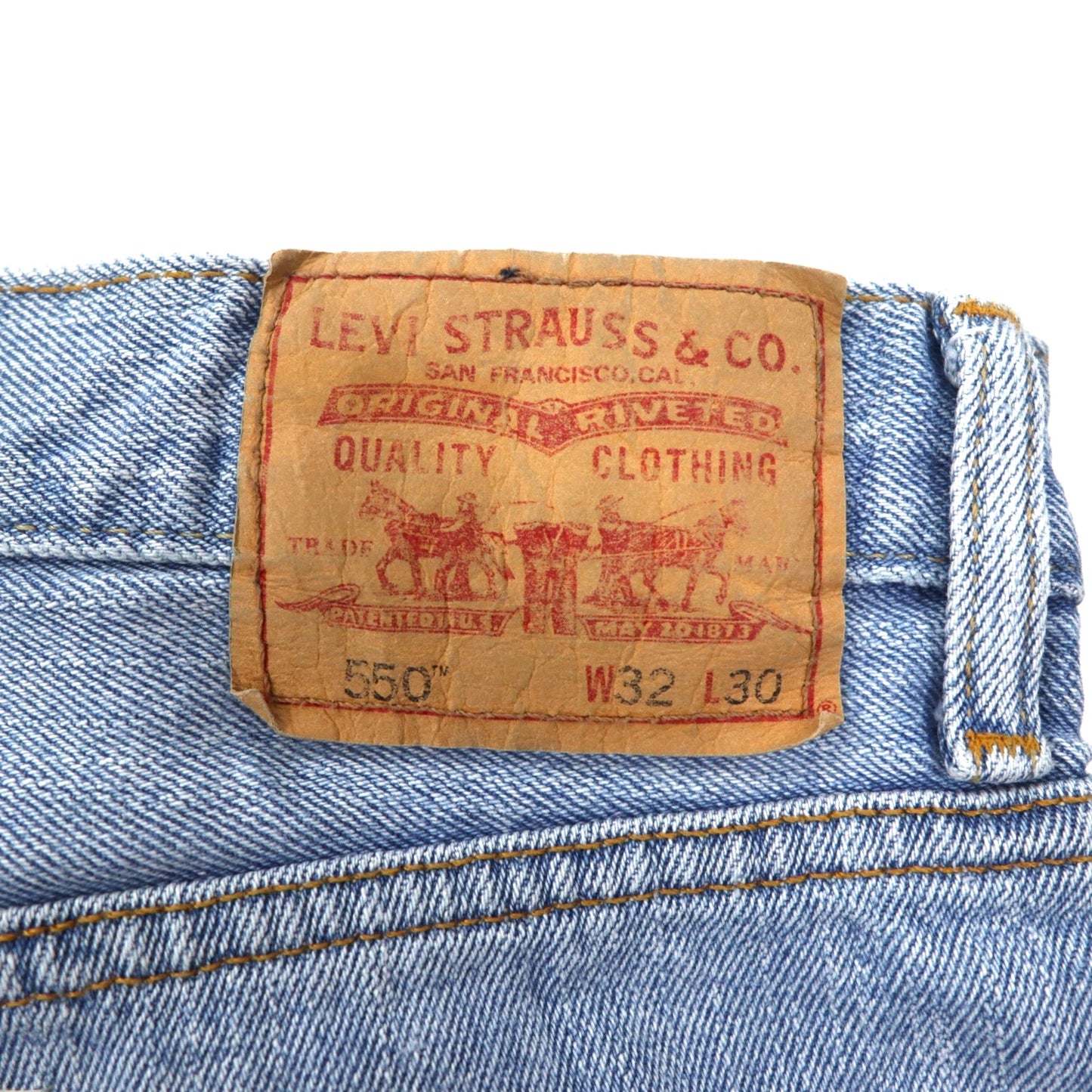 Levi's 00年代 550 リラックス フィット テーパード デニムパンツ 32 ブルー アイスウォッシュ コットン ジッパーフライ USAライン 550-4834 レソト製