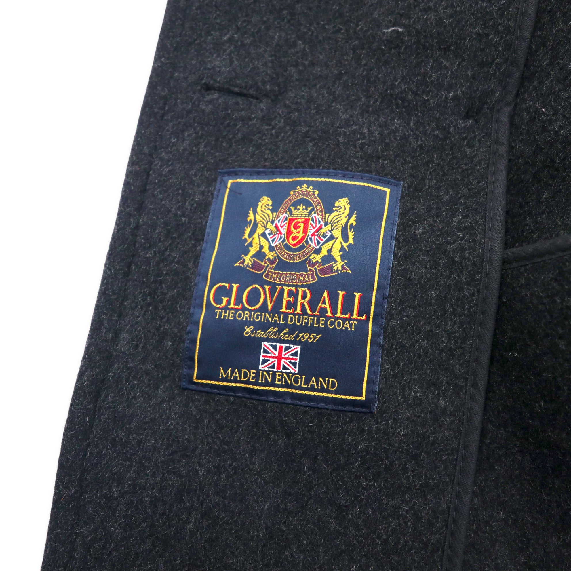 GLOVERALL Made in England Double Melton Coat P Coat L Gray Wool