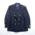 Brooks Brothers 80s Made in USA Double-Breasted Tailored Jacket, Size M, Navy, Gabardine Wool, Gold Buttons