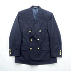 Brooks Brothers 80s Made in USA Double-Breasted Tailored Jacket, Size M, Navy, Gabardine Wool, Gold Buttons