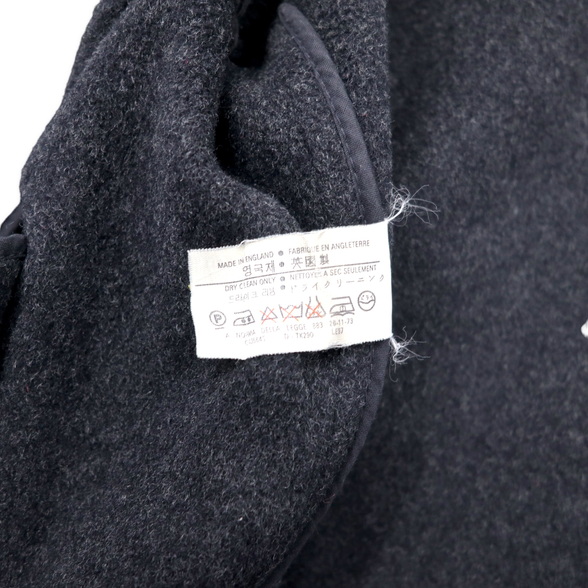 GLOVERALL Made in England Double Melton Coat P Coat L Gray Wool