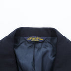 Brooks Brothers 80s Made in USA Double-Breasted Tailored Jacket, Size M, Navy, Gabardine Wool, Gold Buttons