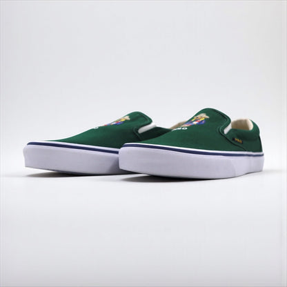 Polo Ralph Lauren スリッポン ローカットスニーカー 28cm グリーン キャンバス KEATON-SLIP 1087 ポロベア 未使用品